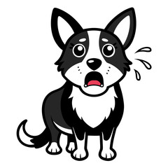 Dog crying art vector illustration