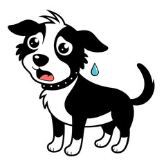 Dog crying art vector illustration