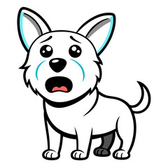 Dog crying art vector illustration