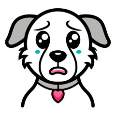 Dog crying art vector illustration