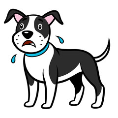 Dog crying art vector illustration