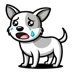 Dog crying art vector illustration