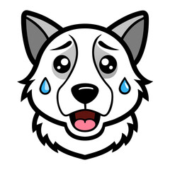 Dog crying art vector illustration