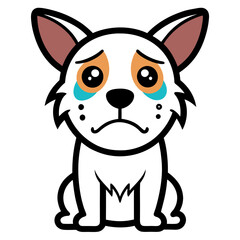 Dog crying art vector illustration