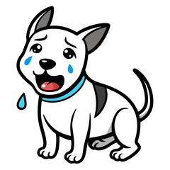 Dog crying art vector illustration
