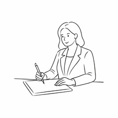 Hand drawn business woman