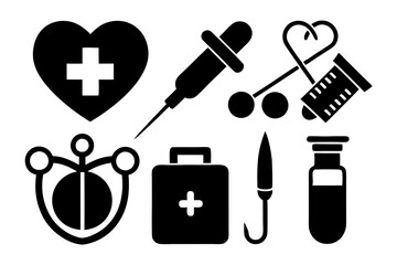 Medical Icons vector art illustration