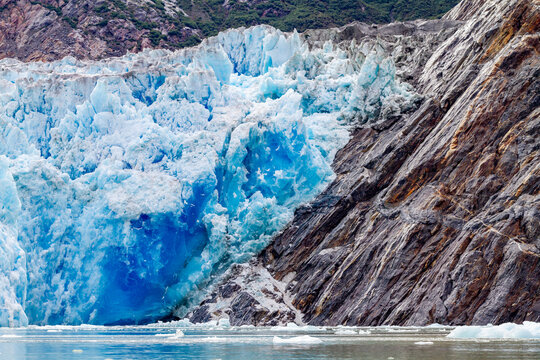 Scenic views of the south Sawyer Glacier in Tracy Arm-Fords Terror Wilderness area in Southeast Alaska, United States of America