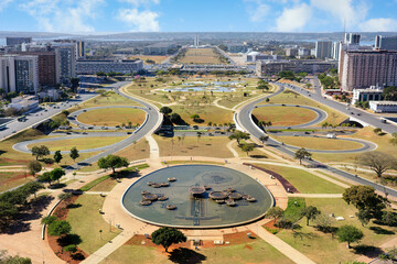 View from the TV Tower over the Monumental Axis or Central Avenue, UNESCO World Heritage Site, Brasilia, Federal district, Brazil