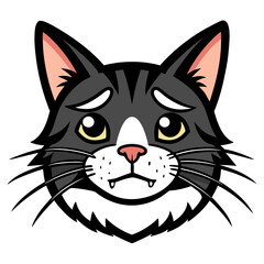 Cat crying art vector illustration