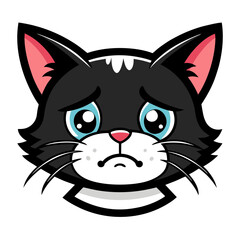 Cat crying art vector illustration