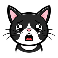 Cat crying art vector illustration