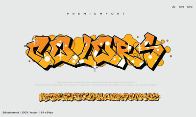 Alphabet in hand-drawn street graffiti style. vector graffiti alphabet on a White background. © Black