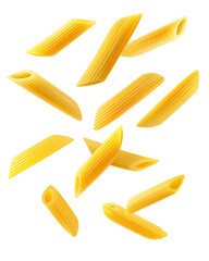 penne pasta isolated on transparent background