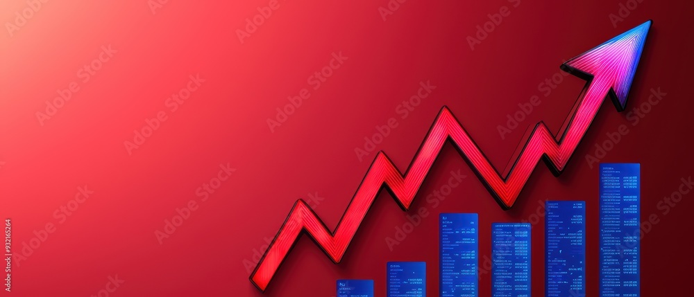 Poster a dynamic financial chart showing rapid growth with an upward trend. ideal for business and finance-