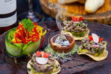 Tostadas de Venado Platillos de Cocina Exotica Mexicana