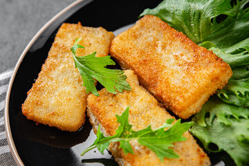 fish sticks fish in batter fresh meal food snack on the table copy space food background rustic top view Pescetarian diet