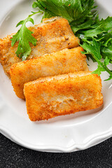 fish sticks fish in batter fresh meal food snack on the table copy space food background rustic top view Pescetarian diet