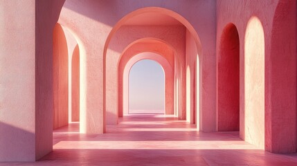 3D illustration featuring an architectural backdrop