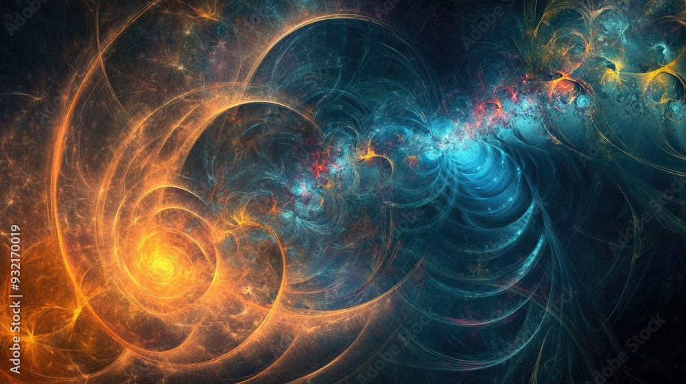 Poster abstract fractal backdrop for innovative design projects