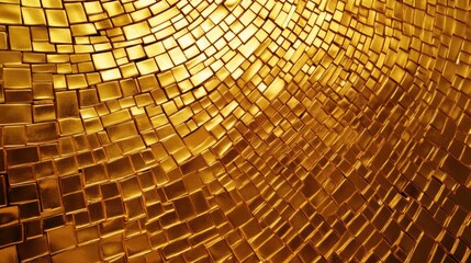 Abstract golden mosaic pattern