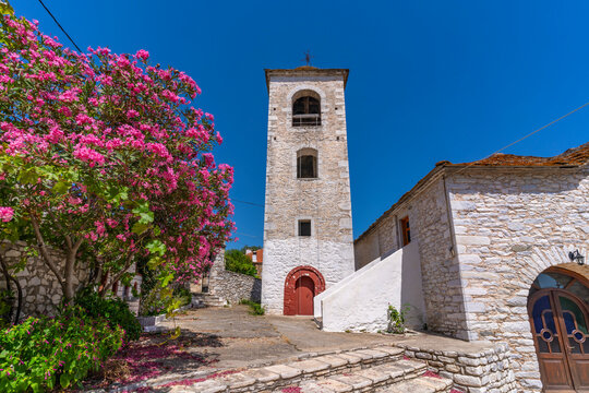 View of Church of Agia Paraskevi in Theologos, Theologos, Thassos, Aegean Sea, Greek Islands, Greece