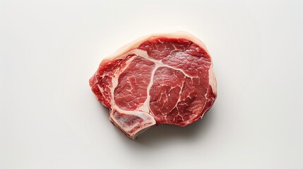 Fototapeta premium Fresh raw pork steak on a white background, isola