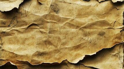 Textured, crumpled, aged paper background with visible marks and folds