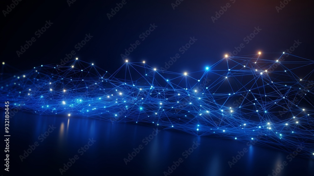 Wall mural abstract network connection - digital technology background