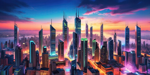 skyscraper office building abstract backgrounds illustration