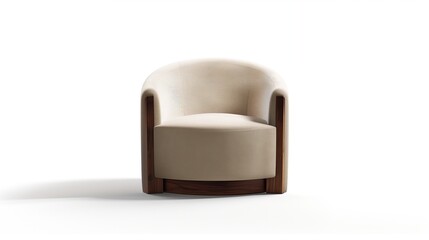 Delicate cream guest chair on a white background, isolated