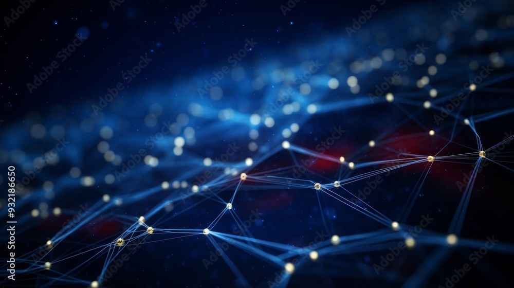 Wall mural abstract network connection - digital technology background