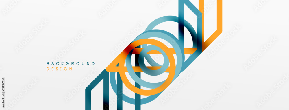 Poster abstract background - colorful circle lines technology or business digital template