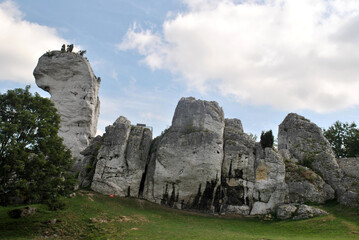 zdjęcie krajobrazu, wapienne ostańce, jura krakowsko - częstochowska