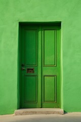 Green Doorway Entrance to a Building