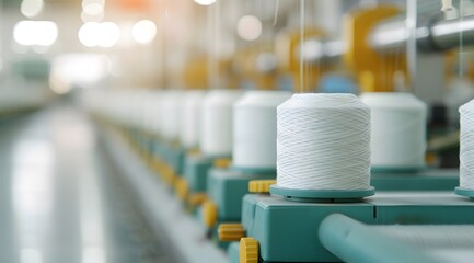 white yarn on a spool, yarn on the tube, cotton, wool, linen thread
