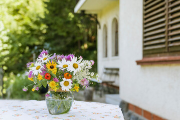 Beautiful Wild Summer Flowers in a Small Vase