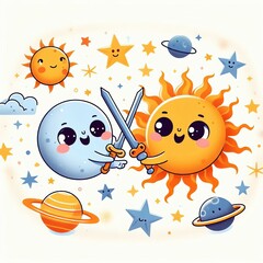 sun and moon fighting