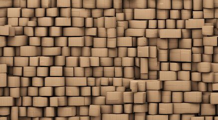 Fototapeta premium Stack of Cardboard Boxes for Shipping and Storage Solutions
