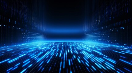 Abstract Futuristic Technology Background with Glowing Blue Lines