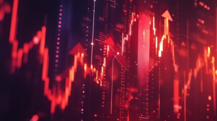 Multiple red arrows slanting downward, illustrating economic decline and business setbacks