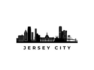 Naklejka premium Vector Jersey City skyline. Travel Jersey City famous landmarks. Business and tourism concept for presentation, banner, web site.
