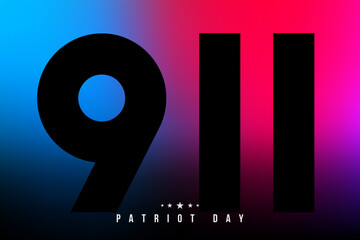 Bold 911 numerals on gradient for Patriot Day