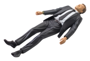 PNG Man in suit sleeping adult toy white background.