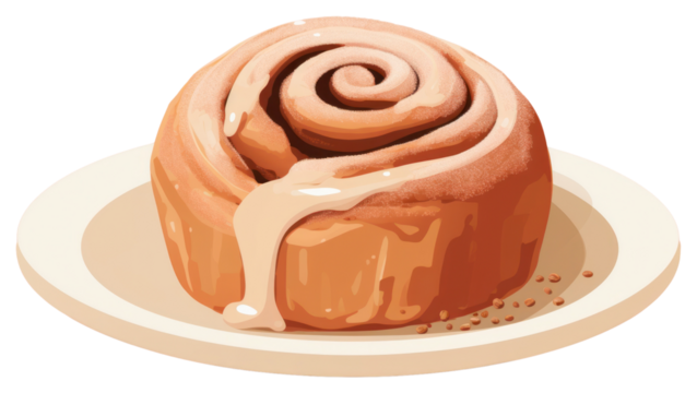 PNG Cinnamon roll dessert icing food.