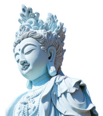 Obraz premium PNG Guan yin statue blue sky representation.