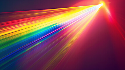 A bright light source with rays of color emanating from it.