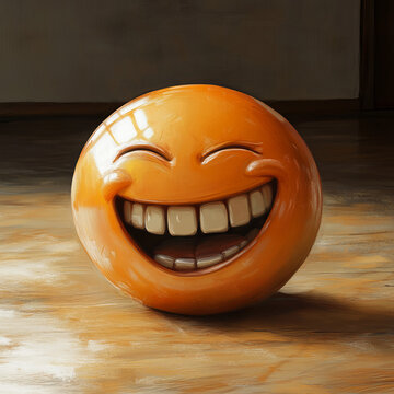 emoji rolling on the floor laughing, 3D