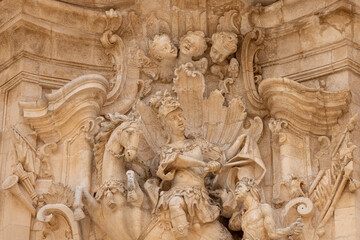 Facade of baroque Basilica of San Martino (Basilica di San Martino), located in Plebiscito Square,...