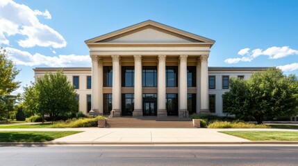 Obraz premium The exterior of a historic courthouse, representing the enduring nature of justice, courthouse, justice, history